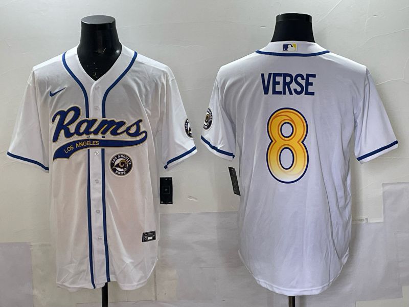 Men 2025 Los Angeles Rams #8 Verse white Joint Name Nike Limited NFL Jersey style 006